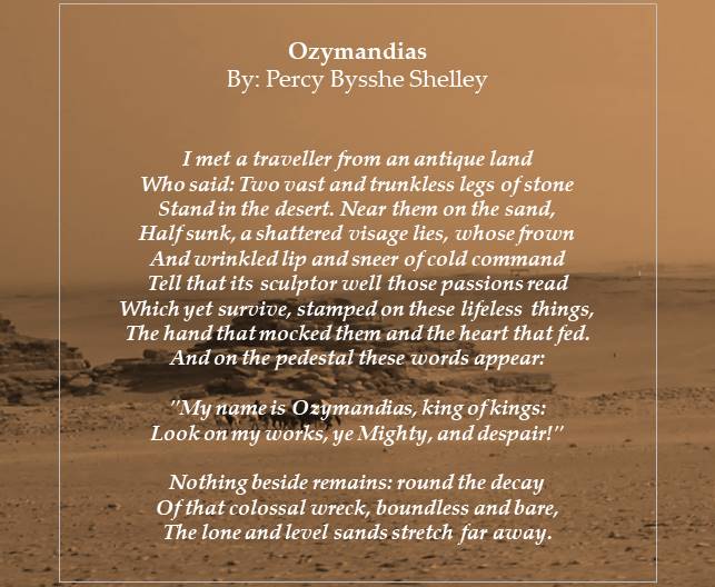 if leon wants to write about the theme of ozymandias